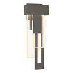 Rainfall Outdoor Wall Sconce - Coastal Dark Smoke / Seeded Clear