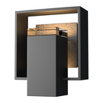 Shadow Box Outdoor Wall Sconce - Coastal Black / Coastal Natural Iron