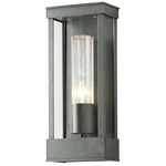 Portico Outdoor Wall Sconce - Coastal Burnished Steel / Seeded Clear