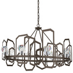Gatsby Oval Bar Chandelier - Bronze / Crystal
