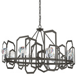 Gatsby Oval Bar Chandelier - Dark Smoke / Crystal