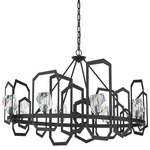 Gatsby Oval Bar Chandelier - Black / Crystal