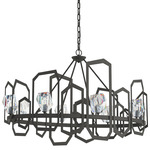 Gatsby Oval Bar Chandelier - Natural Iron / Crystal