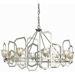 Gatsby Oval Bar Chandelier - Vintage Platinum / Crystal