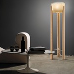 Sata Floor Lamp - Natural Ash Wood / Amber