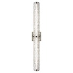 Cutler Bathroom Vanity Light - Satin Nickel / Clear Staggered Rock