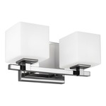 Sutton Bathroom Vanity Light - Discontinued Model - Chrome / White Opal Etched