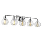 Clara Bathroom Vanity Light - Chrome / Clear Seeded