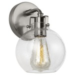 Clara Wall Sconce - Satin Nickel / Clear Seeded