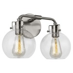 Clara Bathroom Vanity Light - Satin Nickel / Clear Seeded