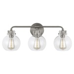 Clara Bathroom Vanity Light - Satin Nickel / Clear Seeded