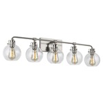 Clara Bathroom Vanity Light - Satin Nickel / Clear Seeded