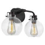 Clara Bathroom Vanity Light - Oil Rubbed Bronze / Clear Seeded