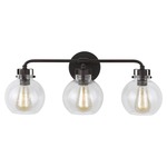 Clara Bathroom Vanity Light - Oil Rubbed Bronze / Clear Seeded