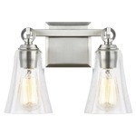 Monterro Bathroom Vanity Light - Satin Nickel / Clear Seeded