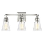 Monterro Bathroom Vanity Light - Satin Nickel / Clear Seeded