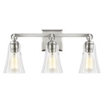 Monterro Bathroom Vanity Light - Satin Nickel / Clear Seeded