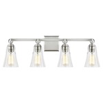 Monterro Bathroom Vanity Light - Satin Nickel / Clear Seeded