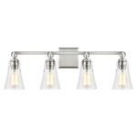 Monterro Bathroom Vanity Light - Satin Nickel / Clear Seeded