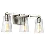 Mercer Bathroom Vanity Light - Satin Nickel / Clear Seeded