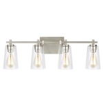 Mercer Bathroom Vanity Light - Satin Nickel / Clear Seeded