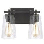 Mercer Bathroom Vanity Light - Oil Rubbed Bronze / Clear Seeded