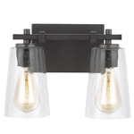 Mercer Bathroom Vanity Light - Oil Rubbed Bronze / Clear Seeded