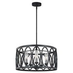 Patrice Outdoor Chandelier - Dark Weathered Zinc / Clear