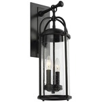 Dakota Clear Seeded Outdoor Wall Light - Espresso / Clear Seedy