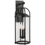 Dakota Clear Seeded Outdoor Wall Light - Espresso / Clear Seedy