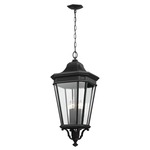 Cotswold Lane Outdoor Pendant - Black / Clear Beveled