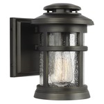 Newport Bronze Outdoor Wall Sconce - Antique Bronze / Clear Seeded