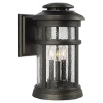 Newport Bronze Outdoor Wall Sconce - Antique Bronze / Clear Seeded