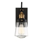 Macauley Wall Light - Vintage Black / Clear