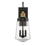 Macauley Wall Light - Vintage Black / Clear