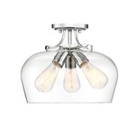 Octave Ceiling Semi Flush Light - Polished Chrome / Clear