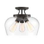 Octave Ceiling Semi Flush Light - English Bronze / Clear