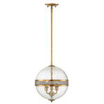 Stirling Pendant - Warm Brass / Clear Crackled