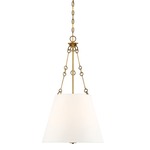 Austin Pendant - Warm Brass / White