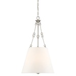 Austin Pendant - Satin Nickel / White