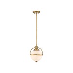 Westbourne Pendant - Warm Brass / White Opal