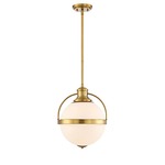 Westbourne Pendant - Warm Brass / White Opal