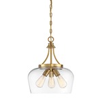Octave Pendant - Warm Brass / Clear