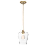 Octave Mini Pendant - Warm Brass / Clear