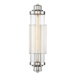 Pike Wall Light - Polished Nickel / Clear Ribbed