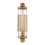 Pike Wall Light - Warm Brass / Clear Ribbed