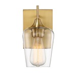 Octave Wall Sconce - Warm Brass / Clear
