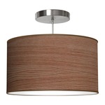 Thao Pendant - Brushed Nickel / Walnut Stained Veneer