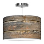 Thao Pendant - Brushed Nickel / Old Siding Photo Veneer