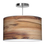 Thao Pendant - Brushed Nickel / Teak Photo Veneer